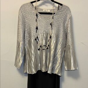 Cato Silver Textured Blouse M/L/XL